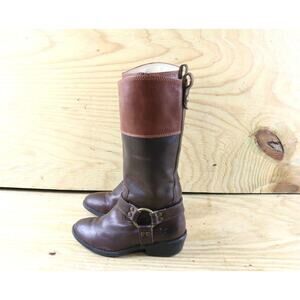 Frye Small Frye Boots Youth 12 Brown Leather Melissa 2 Tone Harness Girls Riding